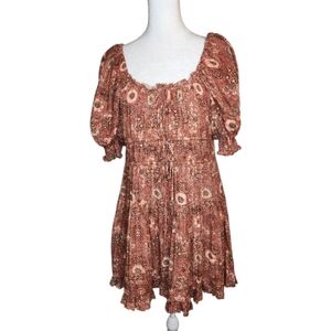 Ulla Johnson Juniper Puff Sleeve Peasant Dress Rosebud Crimson Size 2